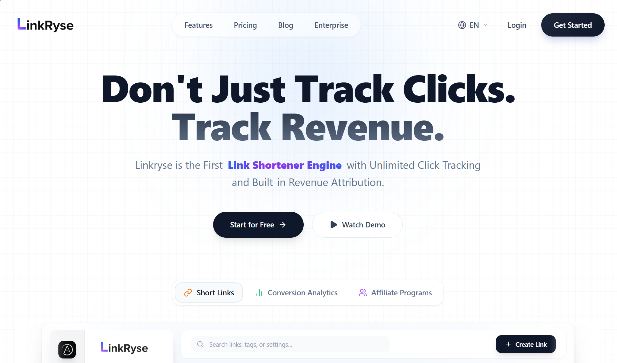 Linkryse Dashboard Interface